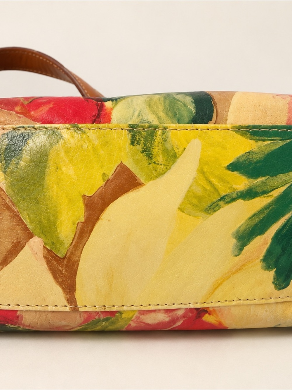 Maurizio Taiuti Tropical Floral Mini Tote in Yellow, Green, Red - Picture 4 of 4